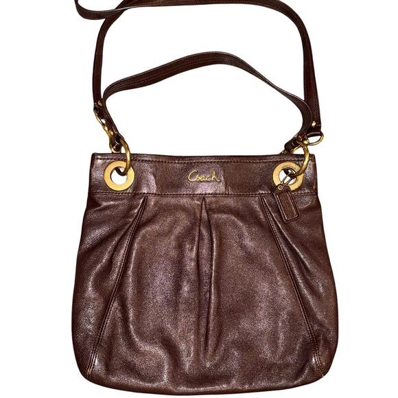 Coach Handbags - Chic Coach Dark Brown Leather Shoulder Bag